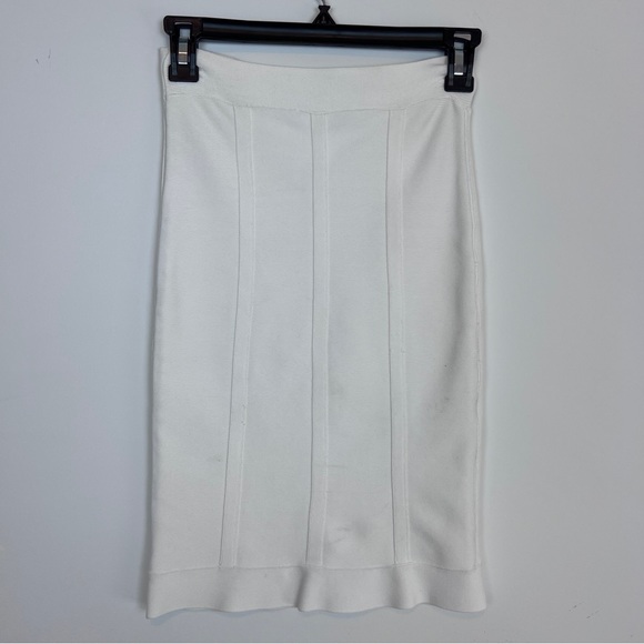 BCBGMAXAZRIA GARDENIA NITA LINED PENCIL SKIRT White Bandage SIZE XXS - Picture 10 of 13